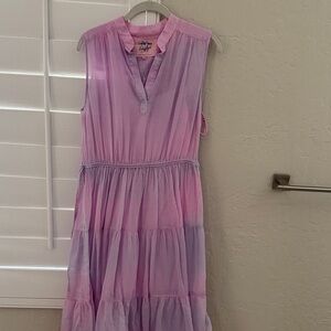 Johnny Was Pink and Lavender Midi Dress